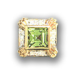 Y1718 14K SQPERIDOT & DIAMOND SLIDE 
